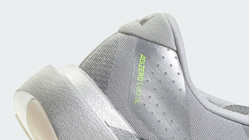 adidas Adizero Evo SL Silver Metallic Closeup