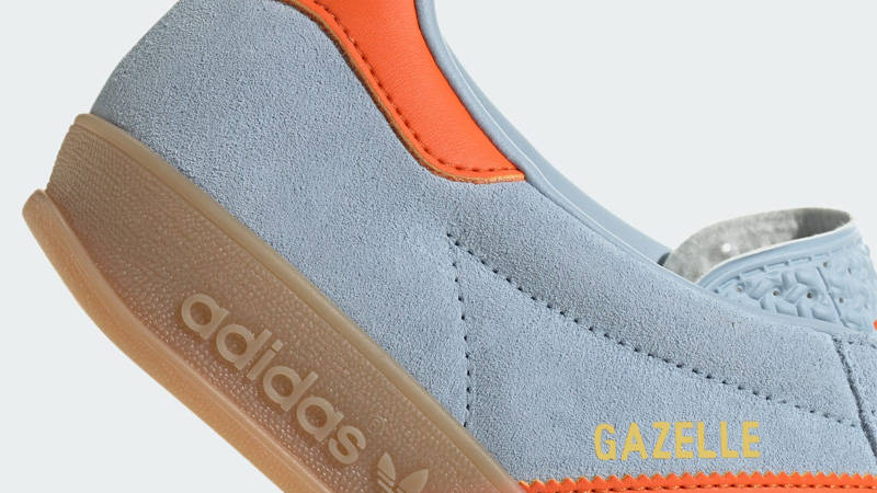 adidas Gazelle Indoor Wonder Blue Orange Closeup