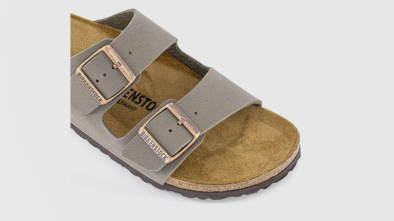 Birkenstock Arizona Two Strap Sandals M Stone 151211 toe
