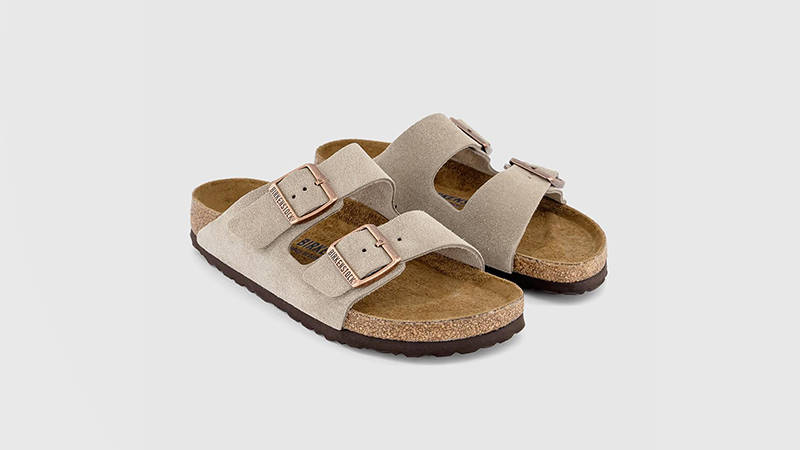 Birkenstock Arizona Two Strap Sandals Suede Taupe 51463 front