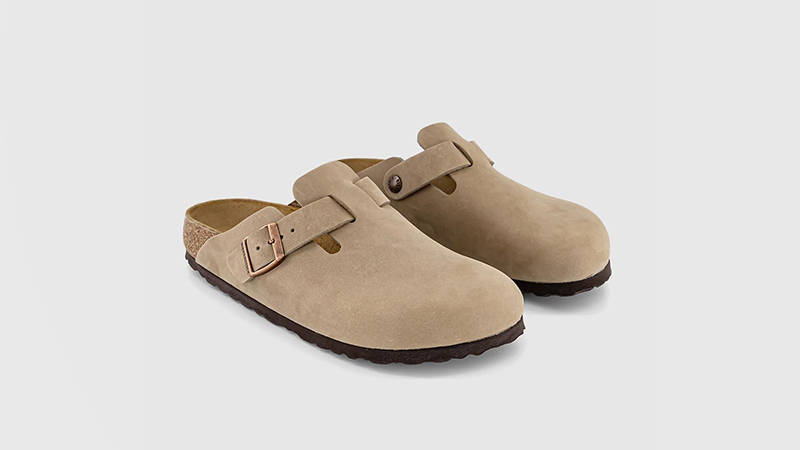 Birkenstock Boston Clogs M Suede Taupe 60461 front