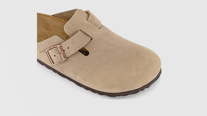 Birkenstock Boston Clogs M Suede Taupe 60461 toe