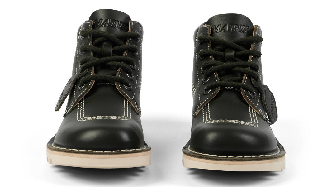 MAINS x Kickers Kick Hi Dark Green Front 1