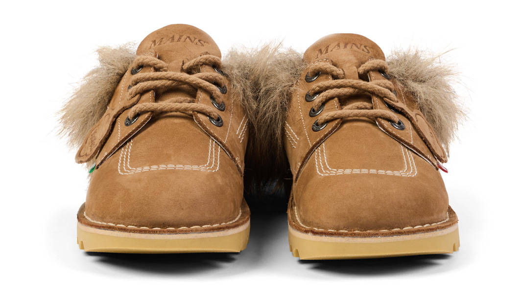 MAINS x Kickers Kick Mule Tan Nubuck Front 1