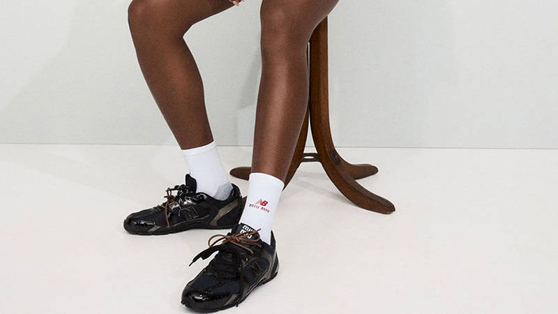 Miu Miu x New Balance 530 SL Black on foot