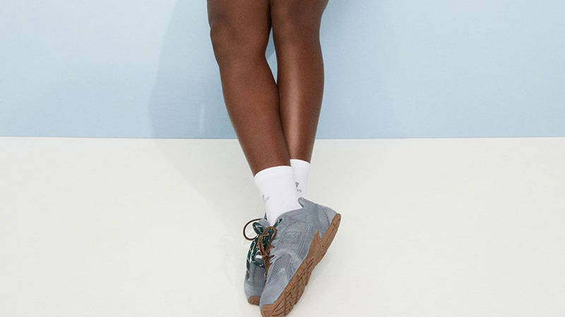 Miu Miu x New Balance 530 SL Grey Gum on foot side