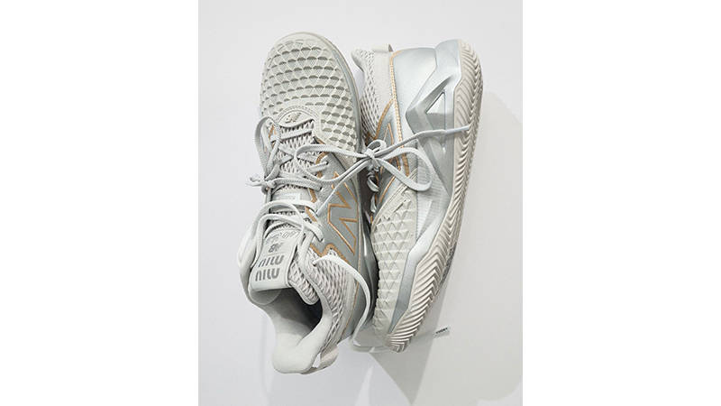Miu Miu x New Balance 530 SL Metallic Silver Gold middle