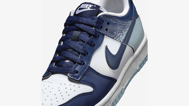 Nike Dunk Low GS Blue Splatter IB7687-100 tongue