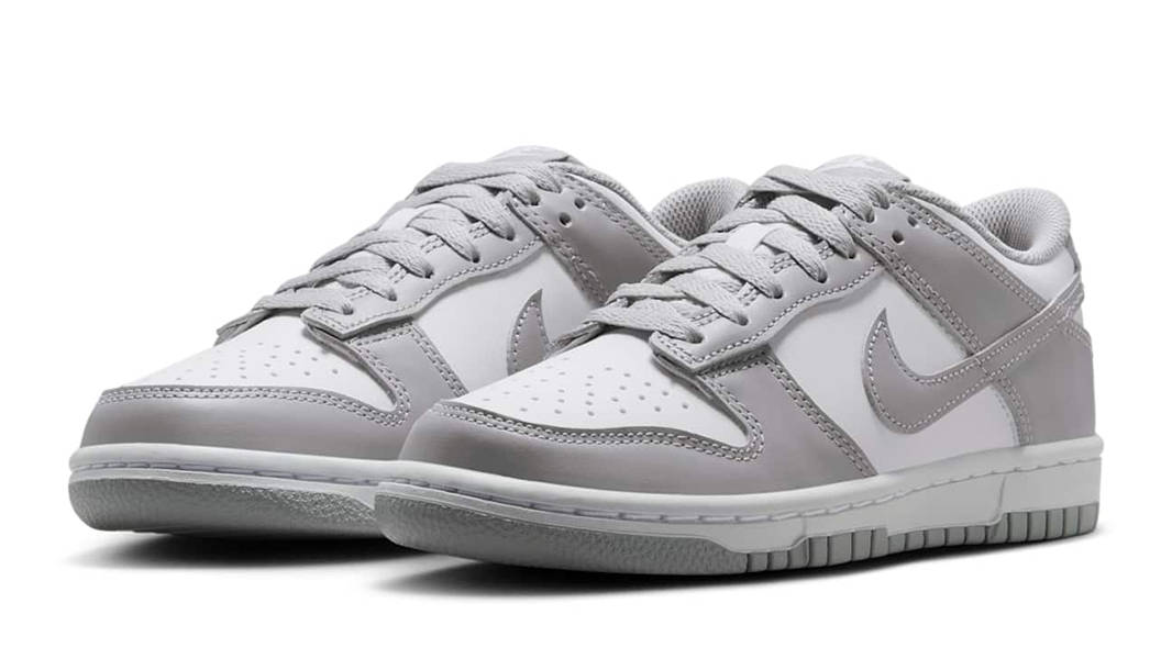 Nike Dunk Low GS White Light Smoke Grey FB9109-123 Side