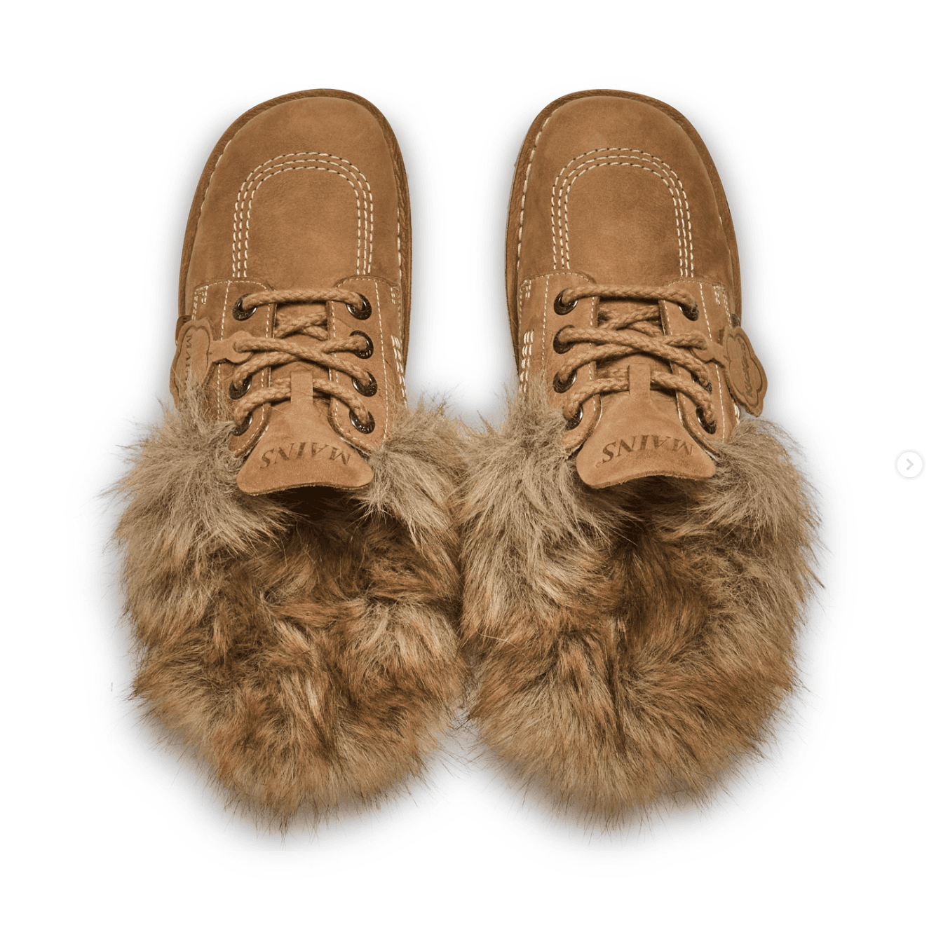 MAINS x Kickers Kick Mule Tan Nubuck top down
