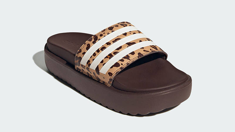 adidas Adilette Platform Slides Shadow Brown JR9234 FRONT