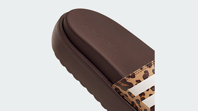 adidas Adilette Platform Slides Shadow Brown JR9234 heel