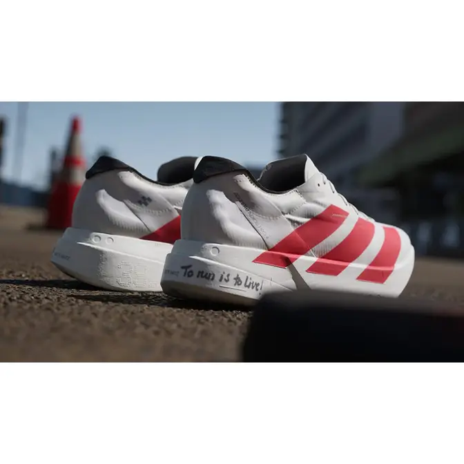 Jr6363 adidas Adizero Adios Pro 4 Off White Better Scarlet | JR6363 | The Sole ...