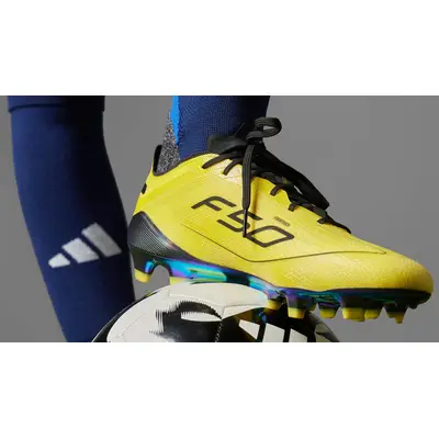 adidas F50 Elite 2010 FG Remake Pack Yellow Black On Foot 1