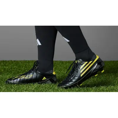 adidas F50 Elite Leather 2010 FG Remake Pack Black Yellow On Foot