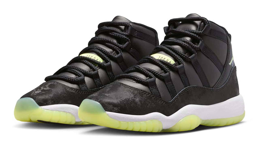 Air Jordan 11 GS Black Barely Volt Front