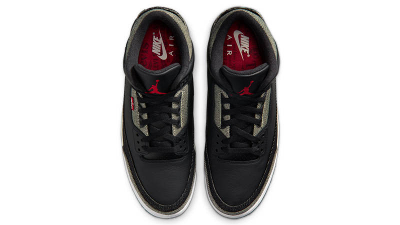 Levi Strauss & Co x Air Jordan 3 Retro Denim Black Top View