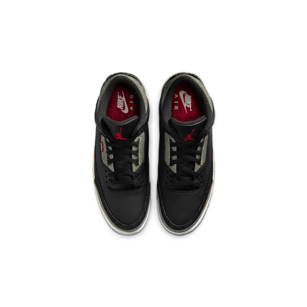 Levi Strauss and Co x Air Jordan 3 Retro Denim Black top view image