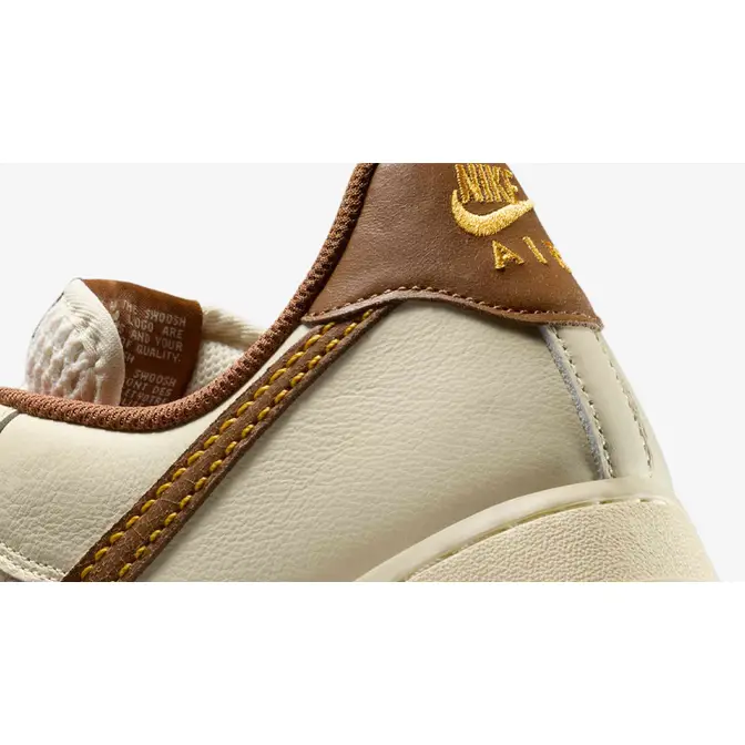 Nike Air Force 1 Low Coconut Milk Canyon Gold Closeup