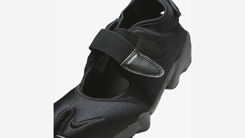 Nike Air Rift Triple Black Satin IH1990-010 tongue