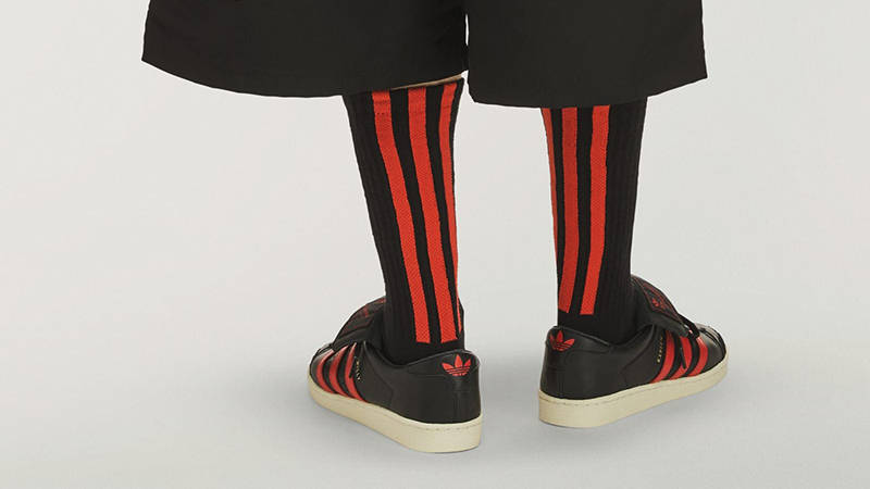 Willy Chavarria x adidas Jabbar Low Black Red JP6111 on foot back