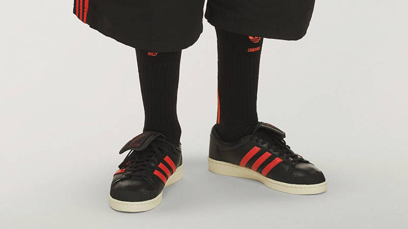 Willy Chavarria x adidas Jabbar Low Black Red JP6111 on foot