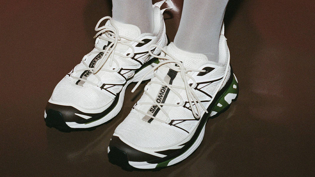 XT-6 Expanse Canvas Vanilla Ice Calla Green L47808500 on feet