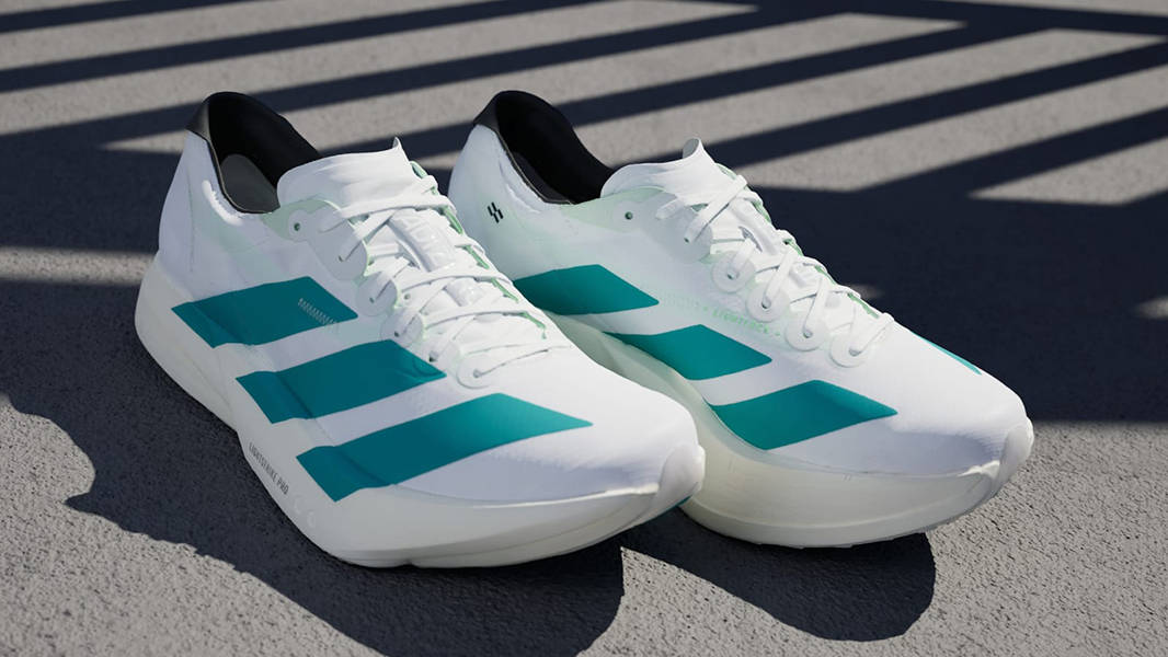 adidas Adizero Adios Pro 4 White Pure Teal JR1267 Front 2