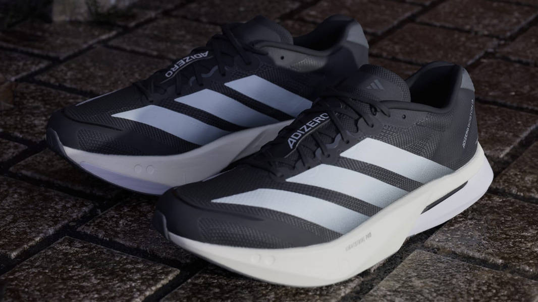 adidas Adizero Boston 13 Black White Front
