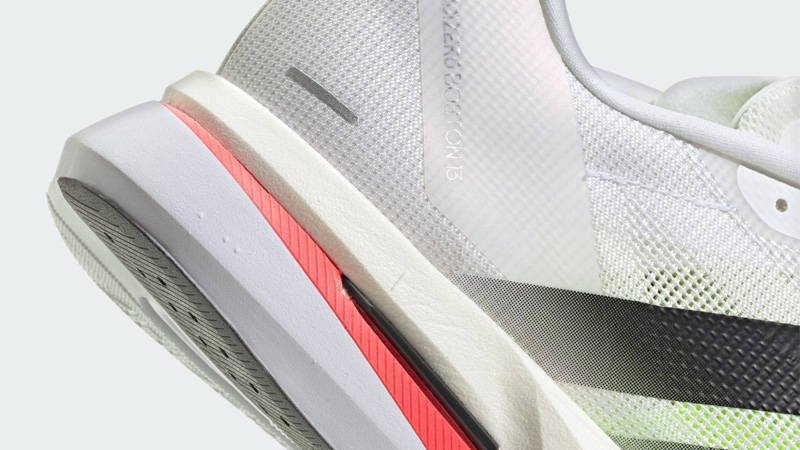 adidas Adizero Boston 13 Cloud White Black Red Closeup