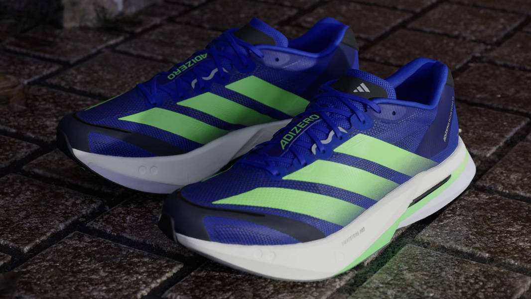 adidas Adizero Boston 13 Lucid Blue Lime Burst Front