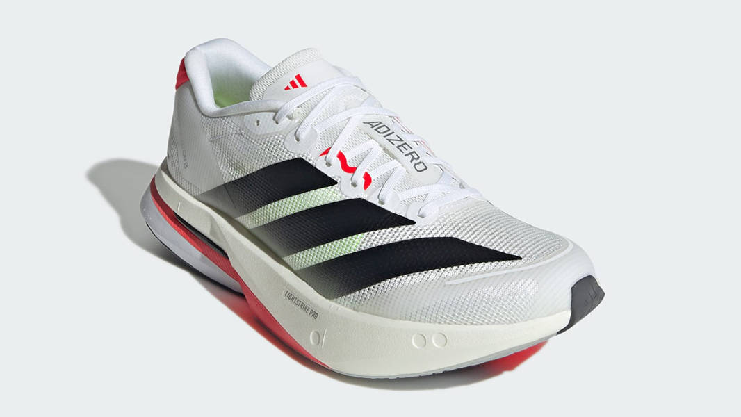 adidas Adizero Boston 13 White Black Red JS4934 Side