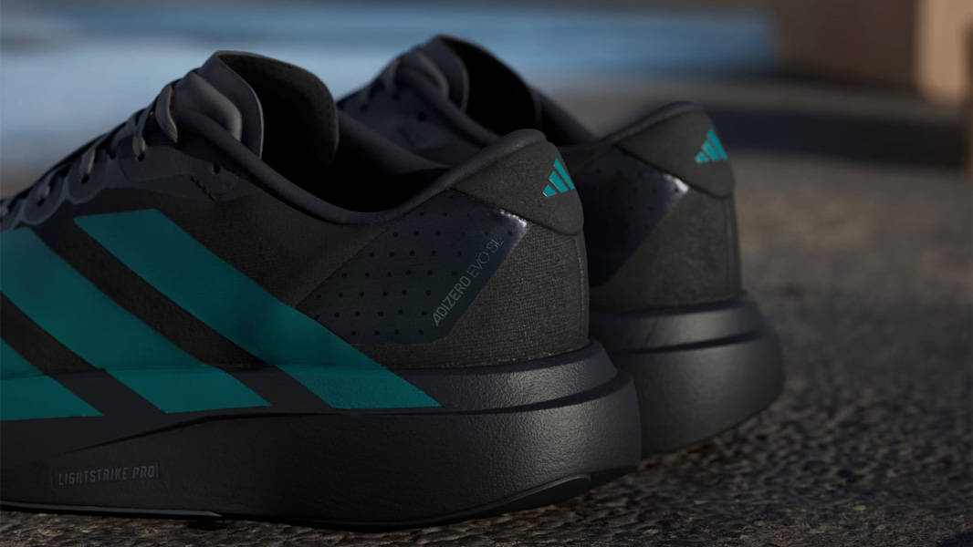 adidas Adizero EVO SL Black Teal Closeup