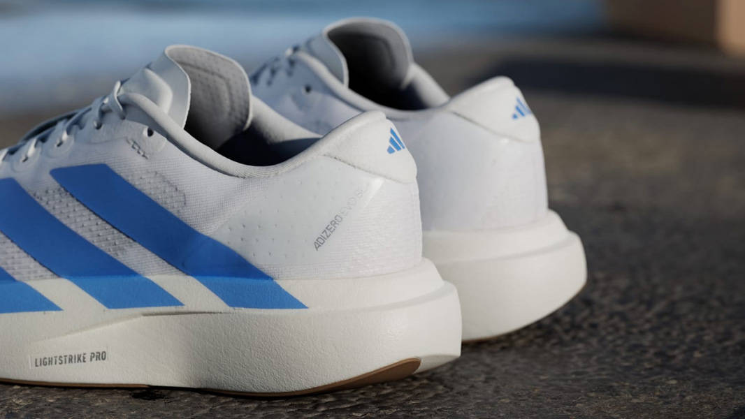 adidas Adizero Evo SL White Blue Fusion Womens Closeup