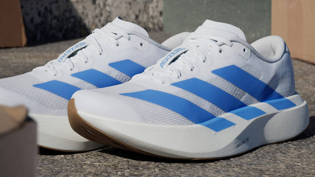 adidas Adizero Evo SL White Blue Fusion Womens Side