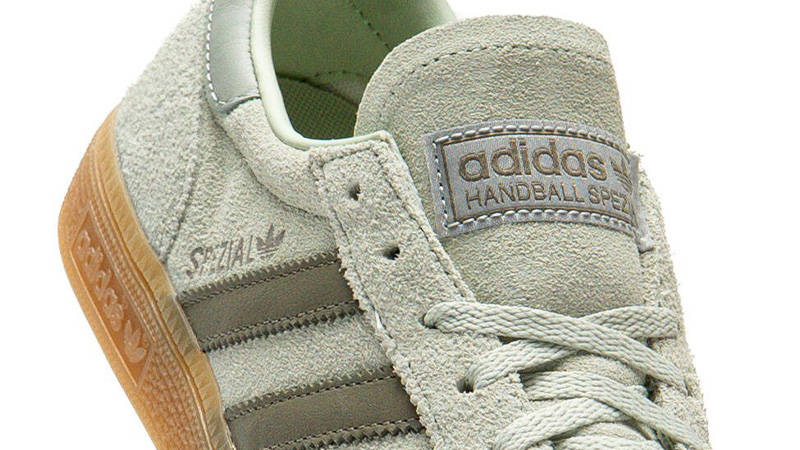 adidas Handball Spezial Linen Green Silver Closeup