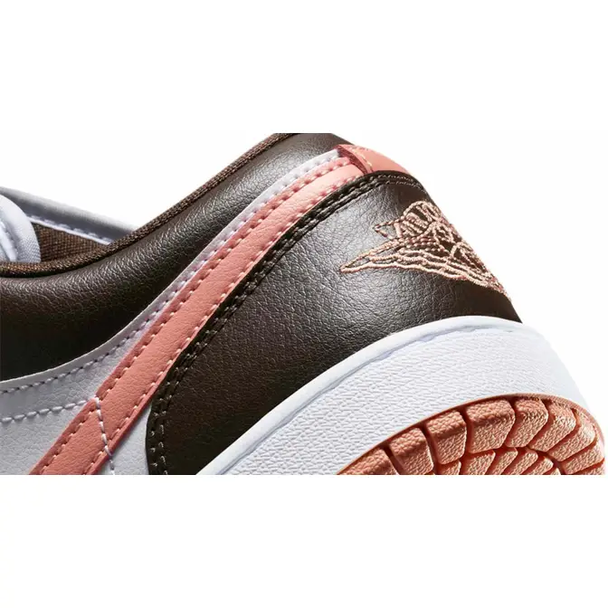 Air Jordan 1 Low White Baroque Brown Closeup