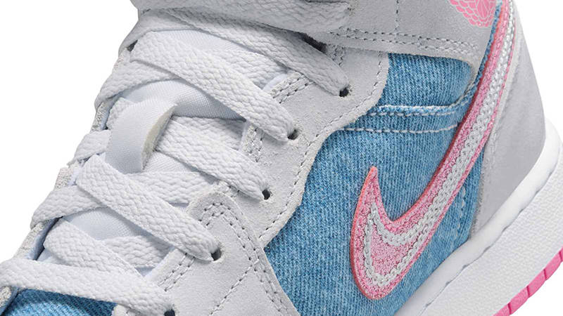 Air Jordan 1 Mid GS Denim Sequin HQ1999-400 Detail