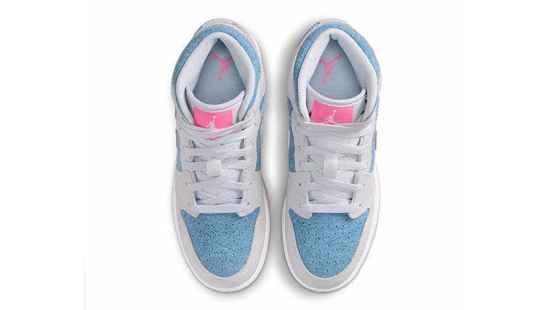 Air Jordan 1 Mid GS Denim Sequin HQ1999-400 Top