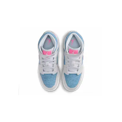 Air Jordan 1 Mid GS Denim Sequin HQ1999-400 Top