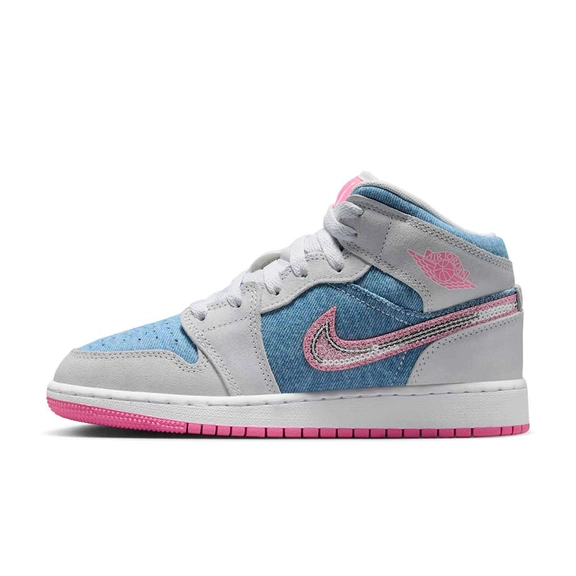 Air Jordan 1 Mid GS Denim Sequin HQ1999-400