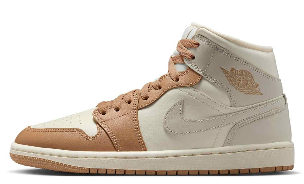 Air Jordan 1 Mid Tan Toe