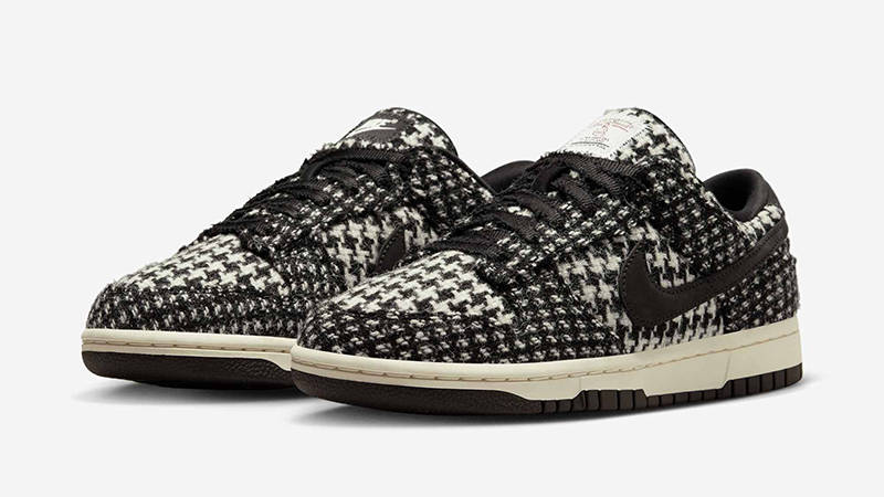 Harris Tweed x Nike Dunk Low Black White HQ5036-901 front