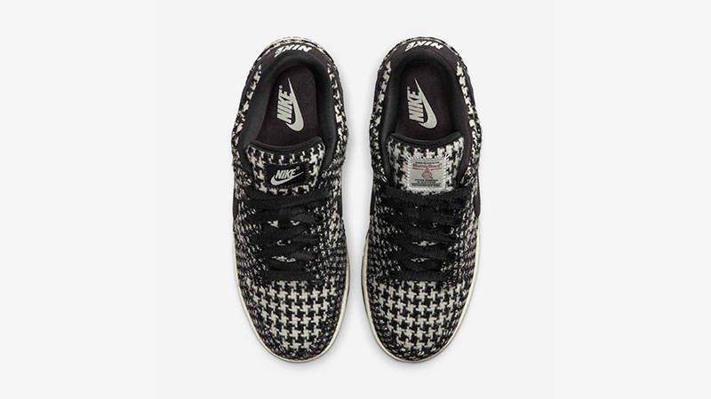 Harris Tweed x Nike Dunk Low Black White HQ5036-901 middle