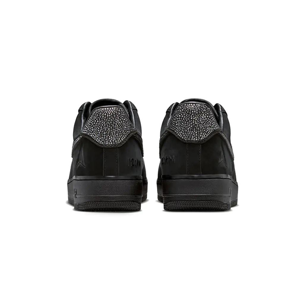 Ja Morant x Nike Air Force 1 Low Swarovski Black heel view with Ja logo