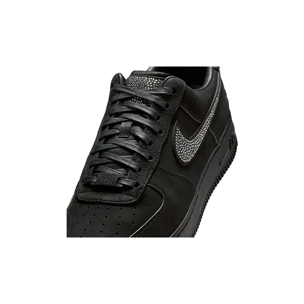 Ja Morant x Nike Air Force 1 Low Swarovski Black lateral side showing crystal detailing