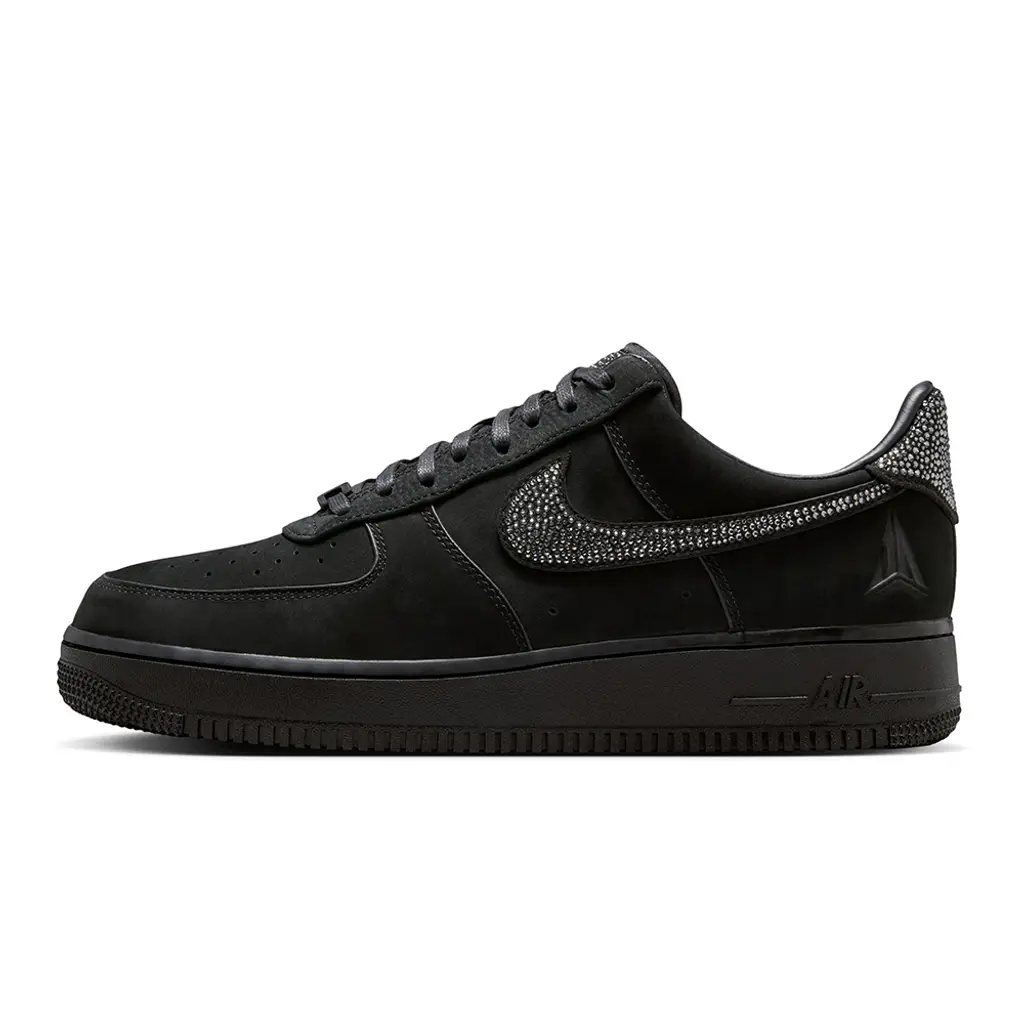 Ja Morant x Nike Air Force 1 Low Swarovski Black side profile