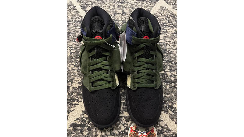 Naruto x Air Jordan 1 Utility Olive middle
