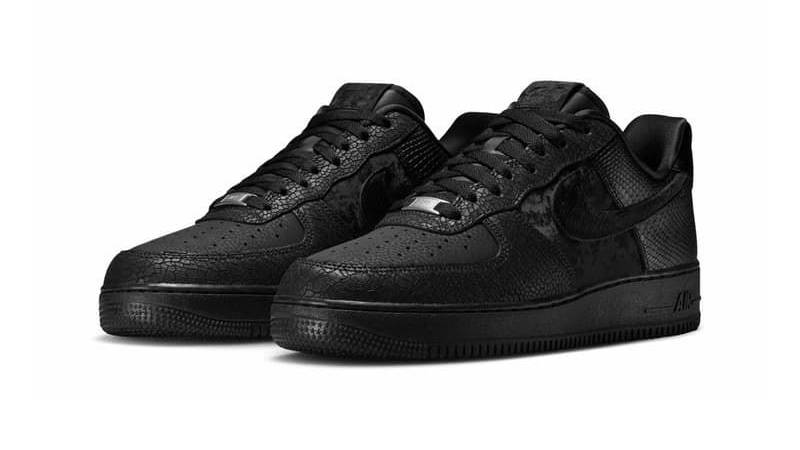 Nike Air Force 1 Low Black Pony Hair Snakeskin HQ1977-001 front