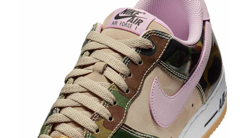 Nike Air Force 1 Low Patent Leather Camo Pink tongue